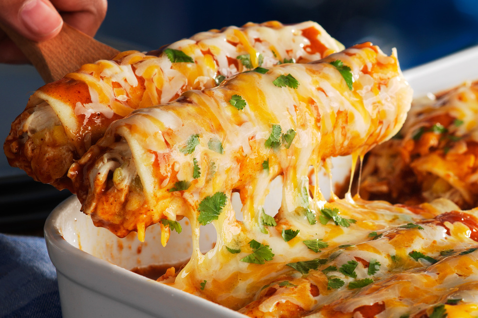 Cheesy Chicken & Chile Enchiladas