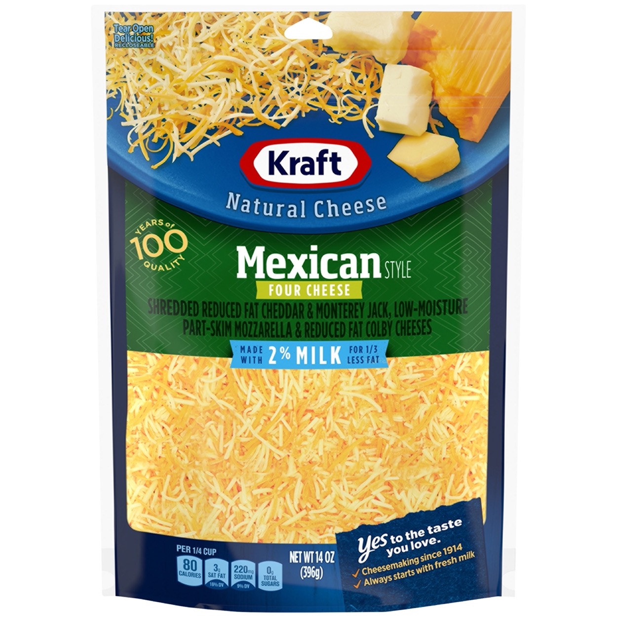 Mexican Style Four Cheese (2% Milk, Finely Shredded)