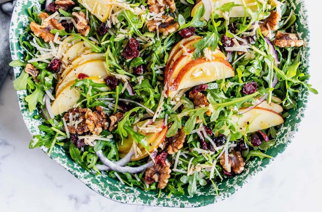Crunchy Apple-Walnut Salad with Parmesan Dressing