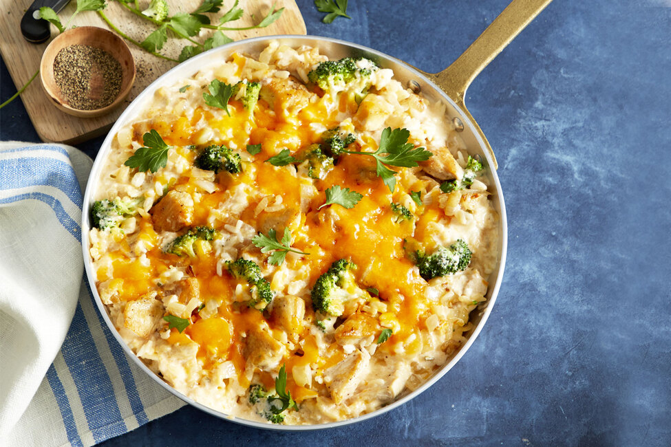 Creamy Chicken and Broccoli Rice Skillet