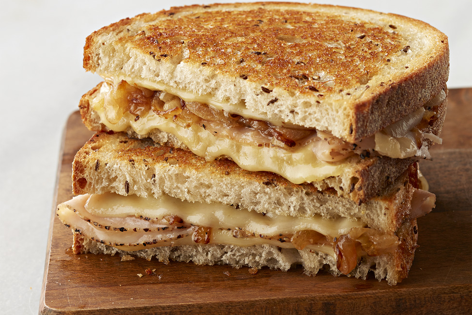 Grilled Swiss Cheese, Turkey & Onion Sandwich