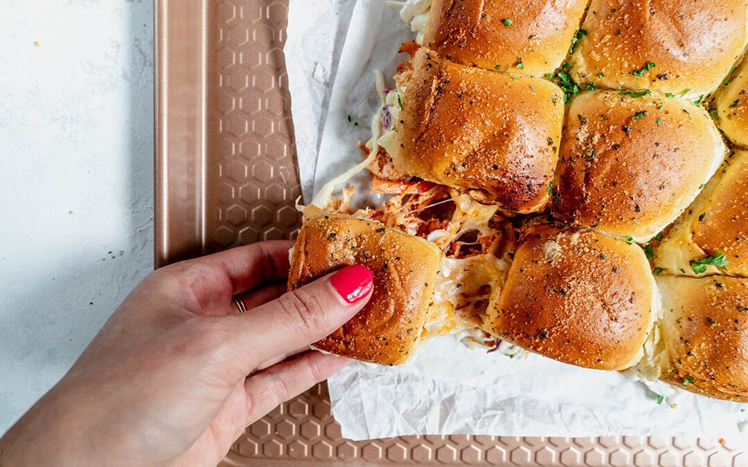 Buffalo Ranch Chicken Sliders with Slaw