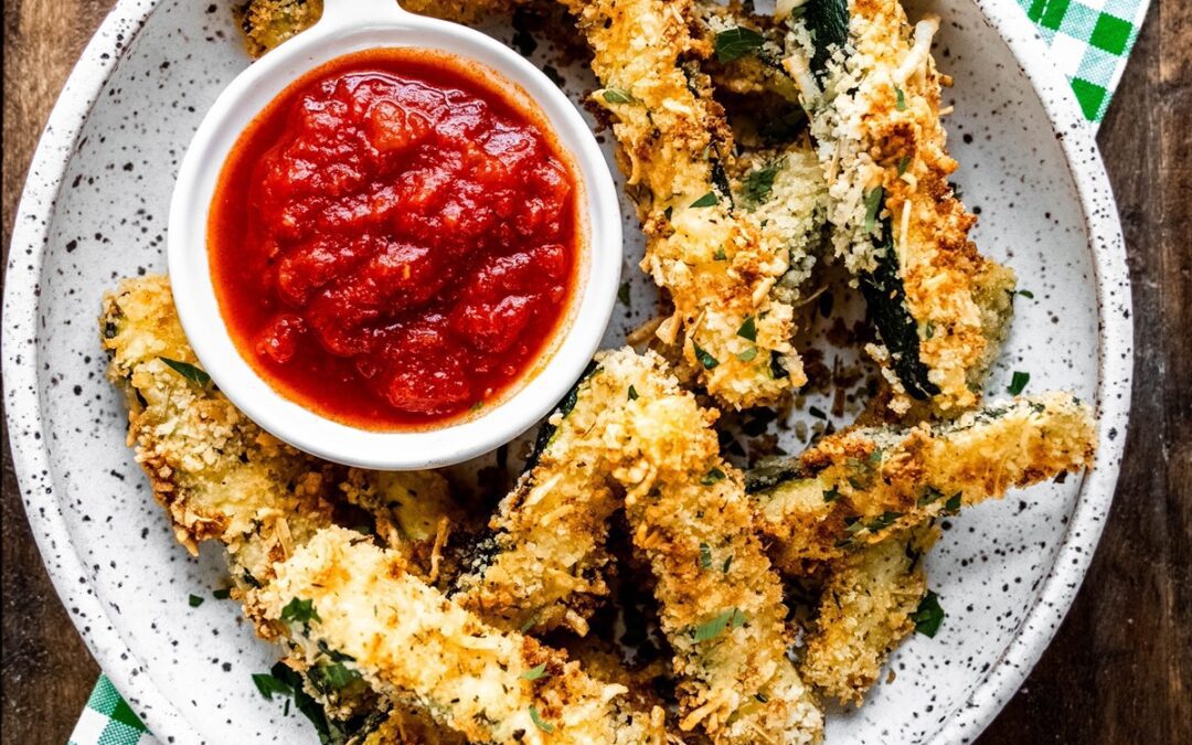 Cheesy Air Fried Zucchini Fries