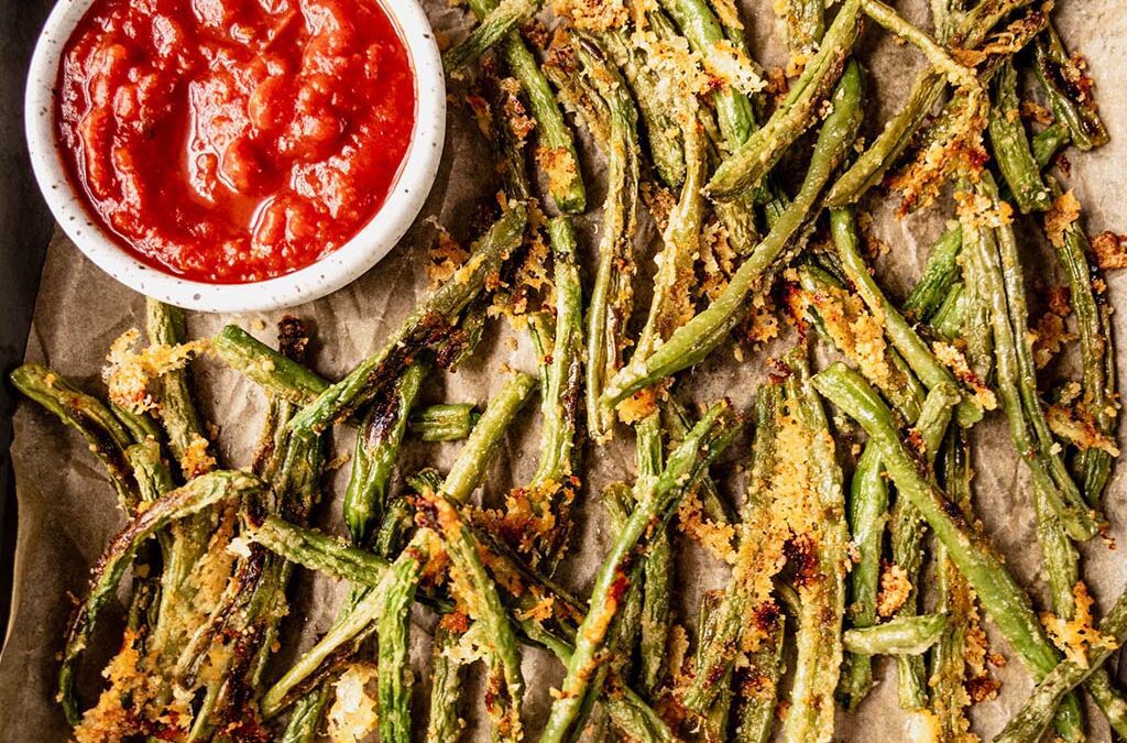 Crispy Parmesan Roasted Green Beans