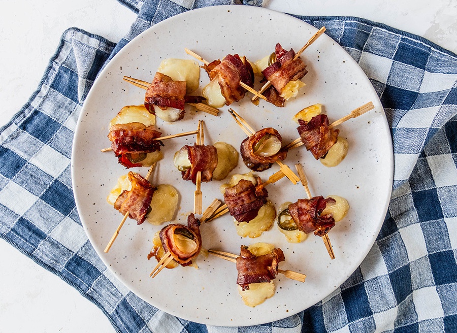 Bacon Wrapped Cheese Bites