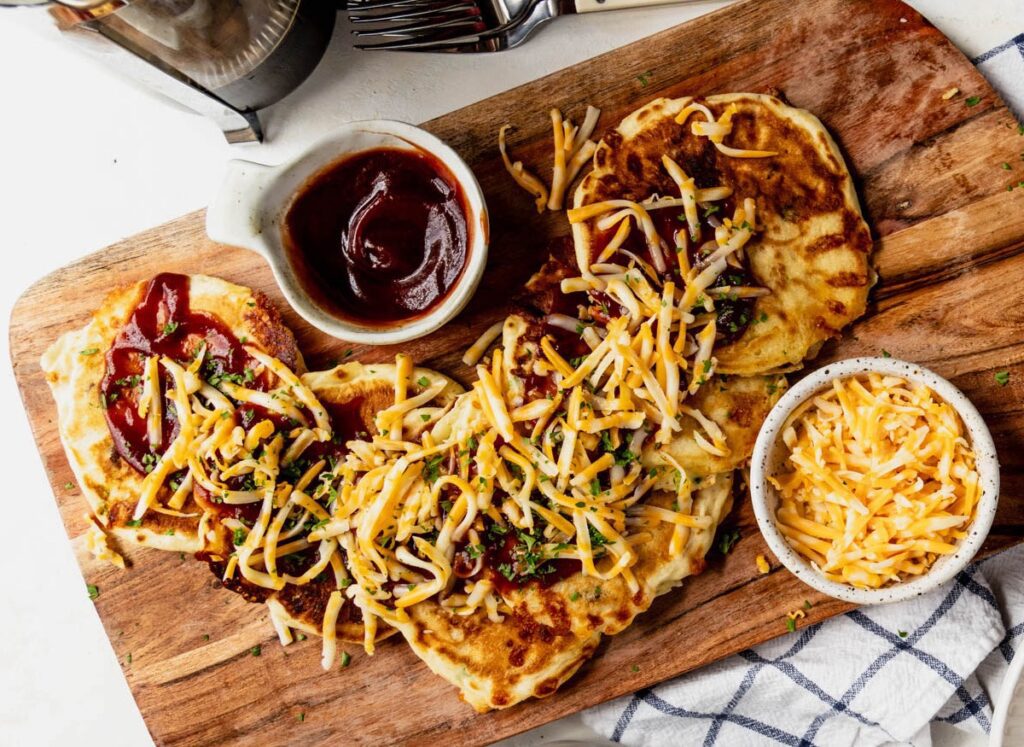 BBQ Bacon and Cheese Pancakes