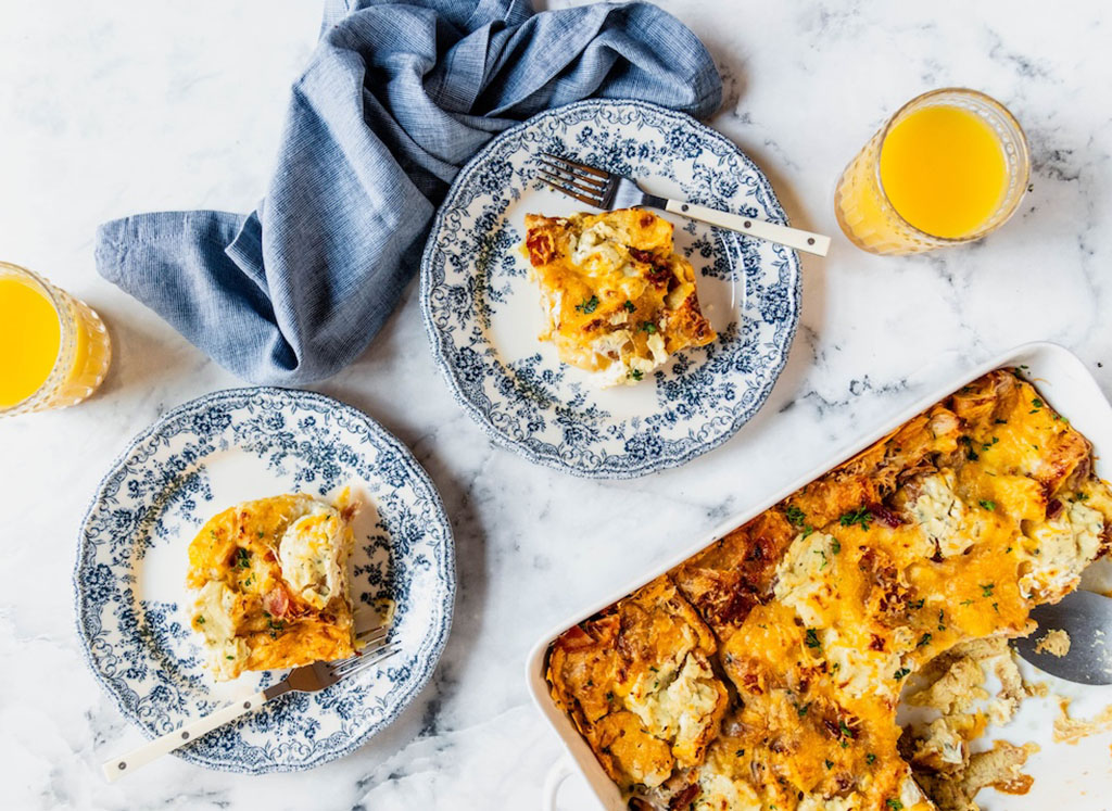 Overnight Bagel and Egg Casserole