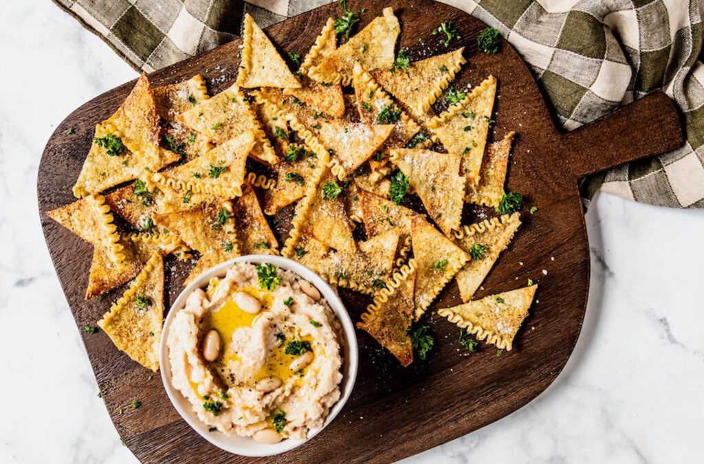 Black Pepper Lasagna Chips & White Bean Dip
