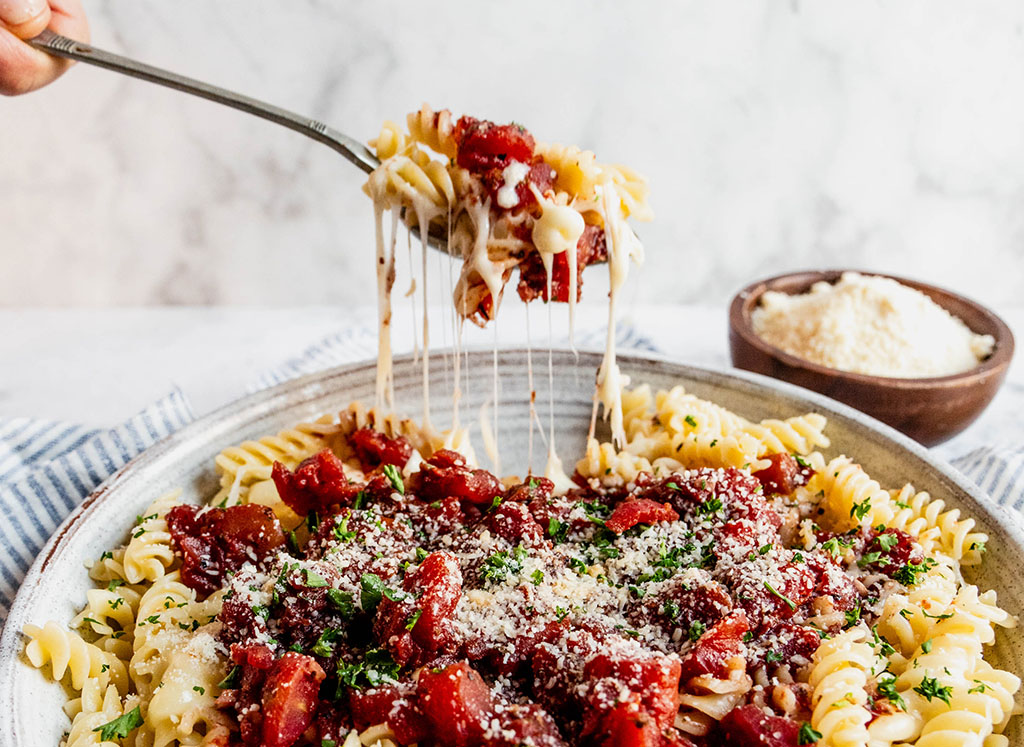 Fusilli with Tomatoes and Mozzarella