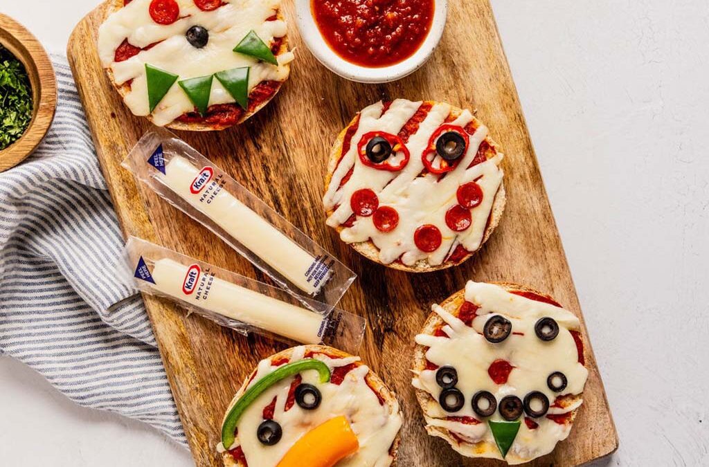 Mummy-Face Pizzas