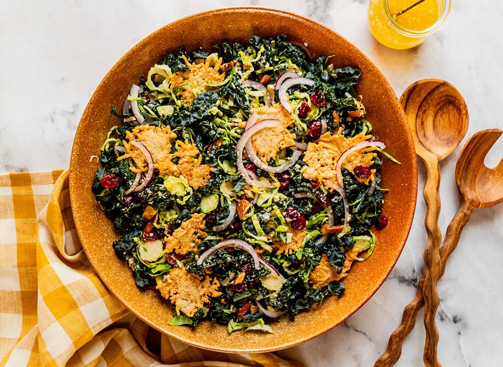 Autumn Salad with Maple Dijon Vinaigrette and Parmesan Crisps