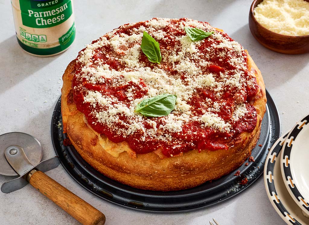 Deep Dish Meatball Pizza
